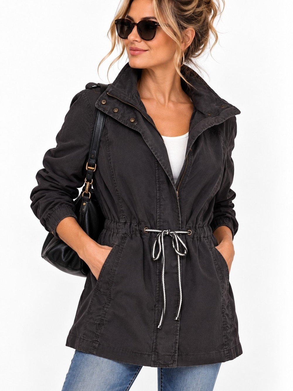 Gap Brown Drawstring Waist Outdoor Gorpcore Sporty Anorak Utility Jacket Size L